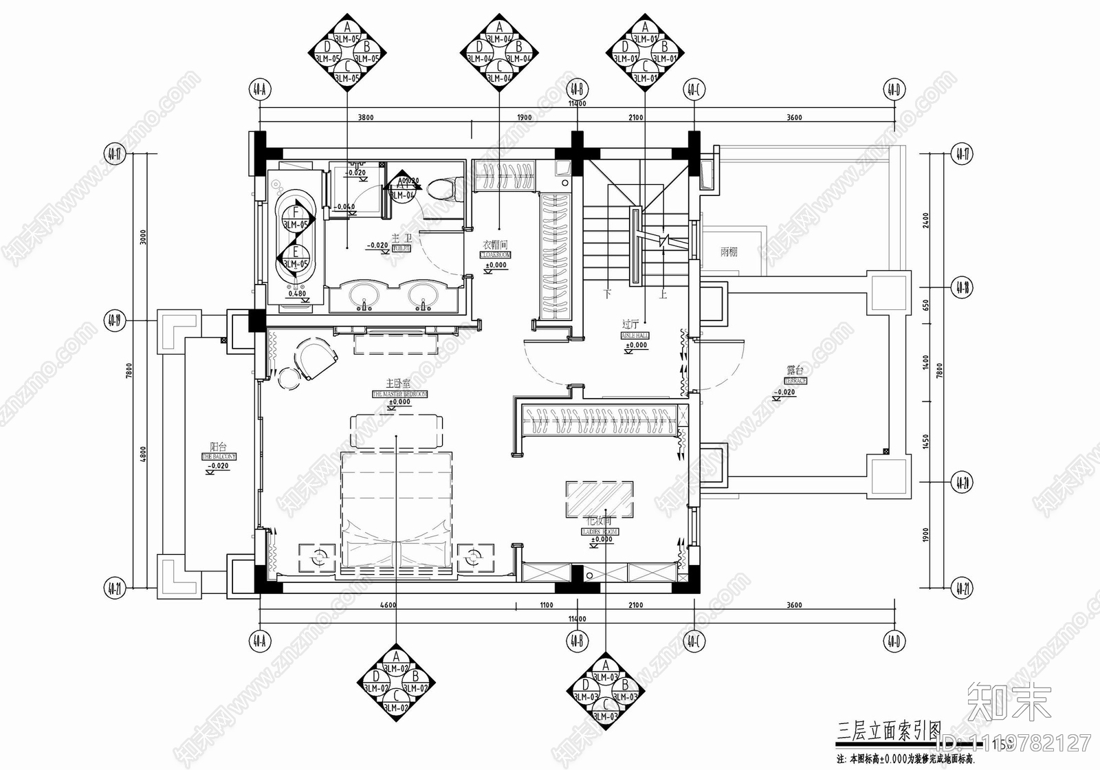 500㎡五层别墅CAD施工图cad施工图下载【ID:1119782127】