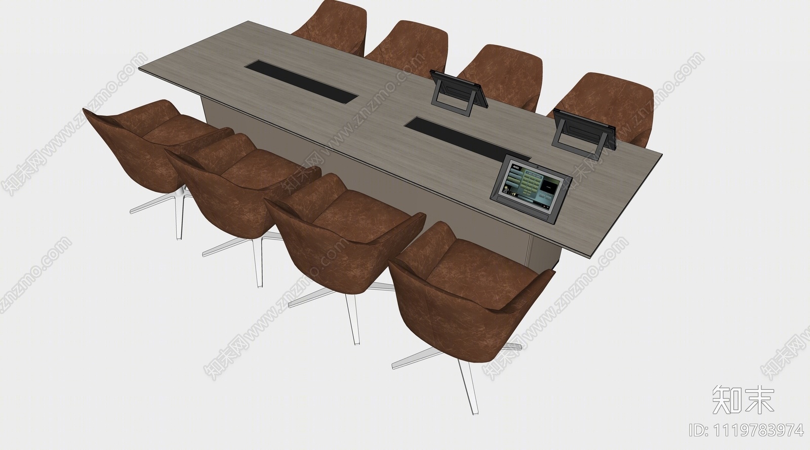 现代会议桌SU模型下载【ID:1119783974】