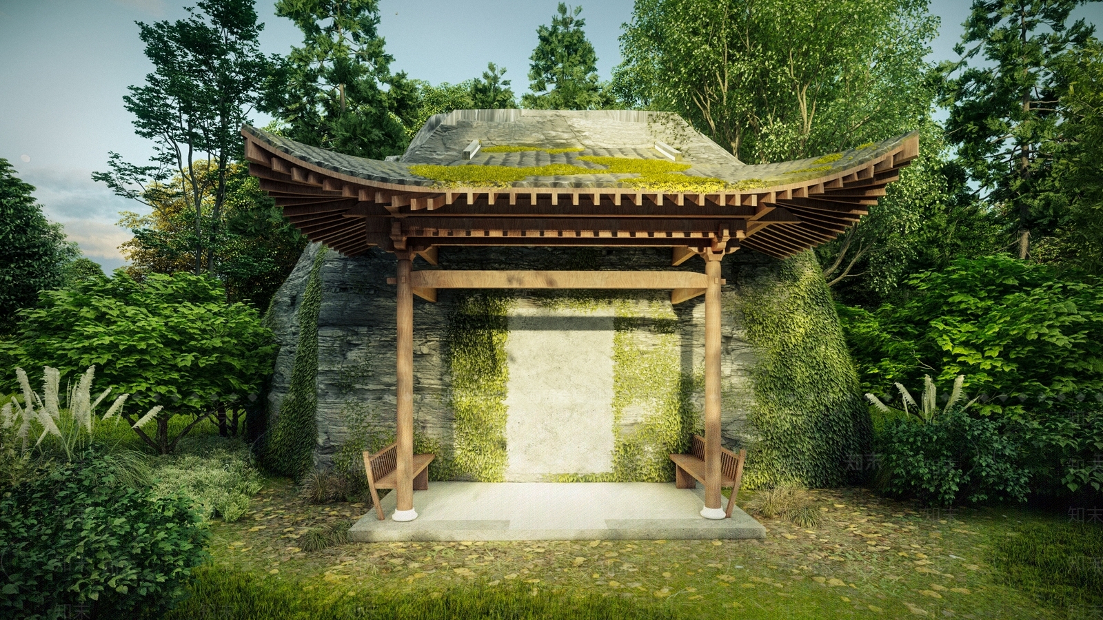中式半亭SU模型下载【ID:1119925269】