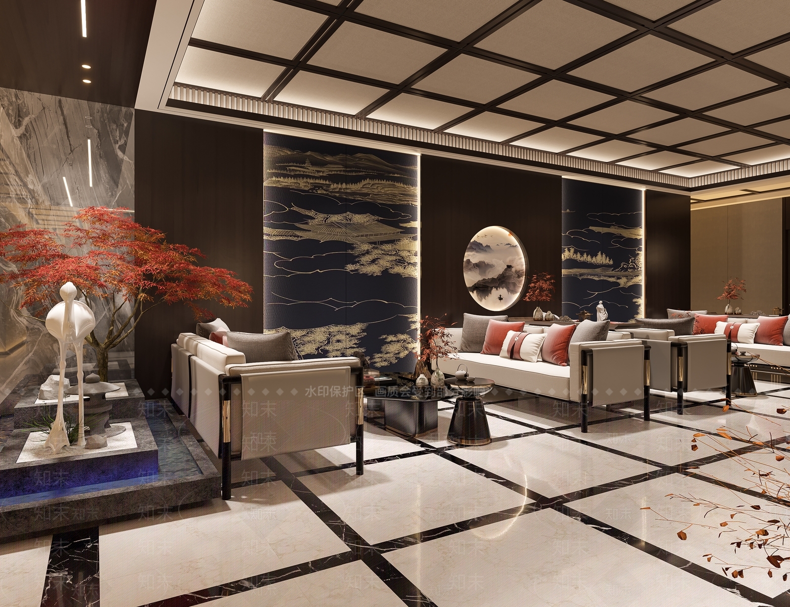 新中式足浴店3D模型下载【ID:1119788277】