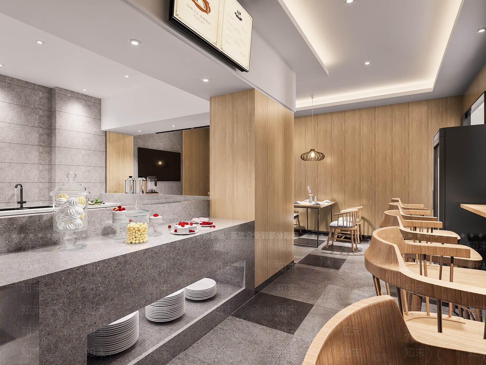 现代快餐店SU模型下载【ID:1119796490】