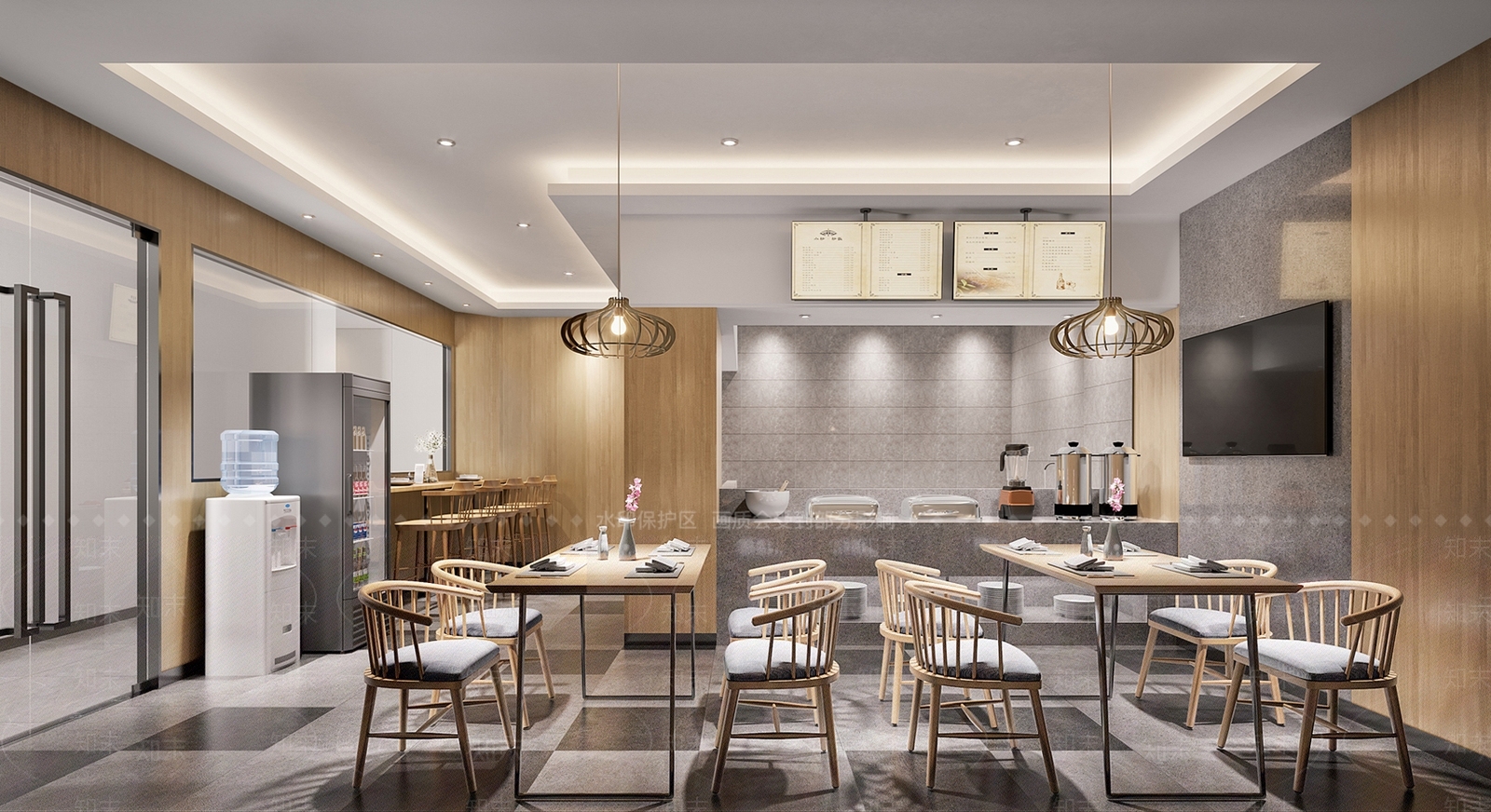 现代快餐店SU模型下载【ID:1119796490】