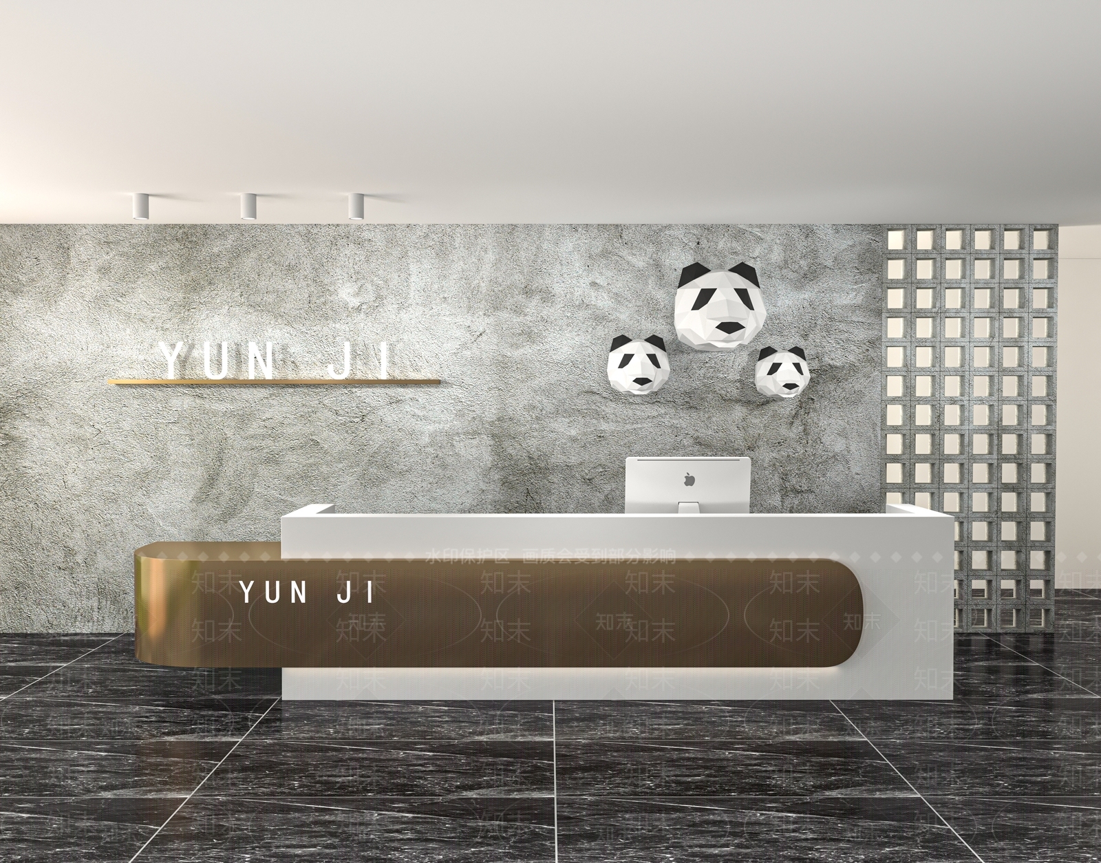 现代大厅接待台3D模型下载【ID:1119807527】