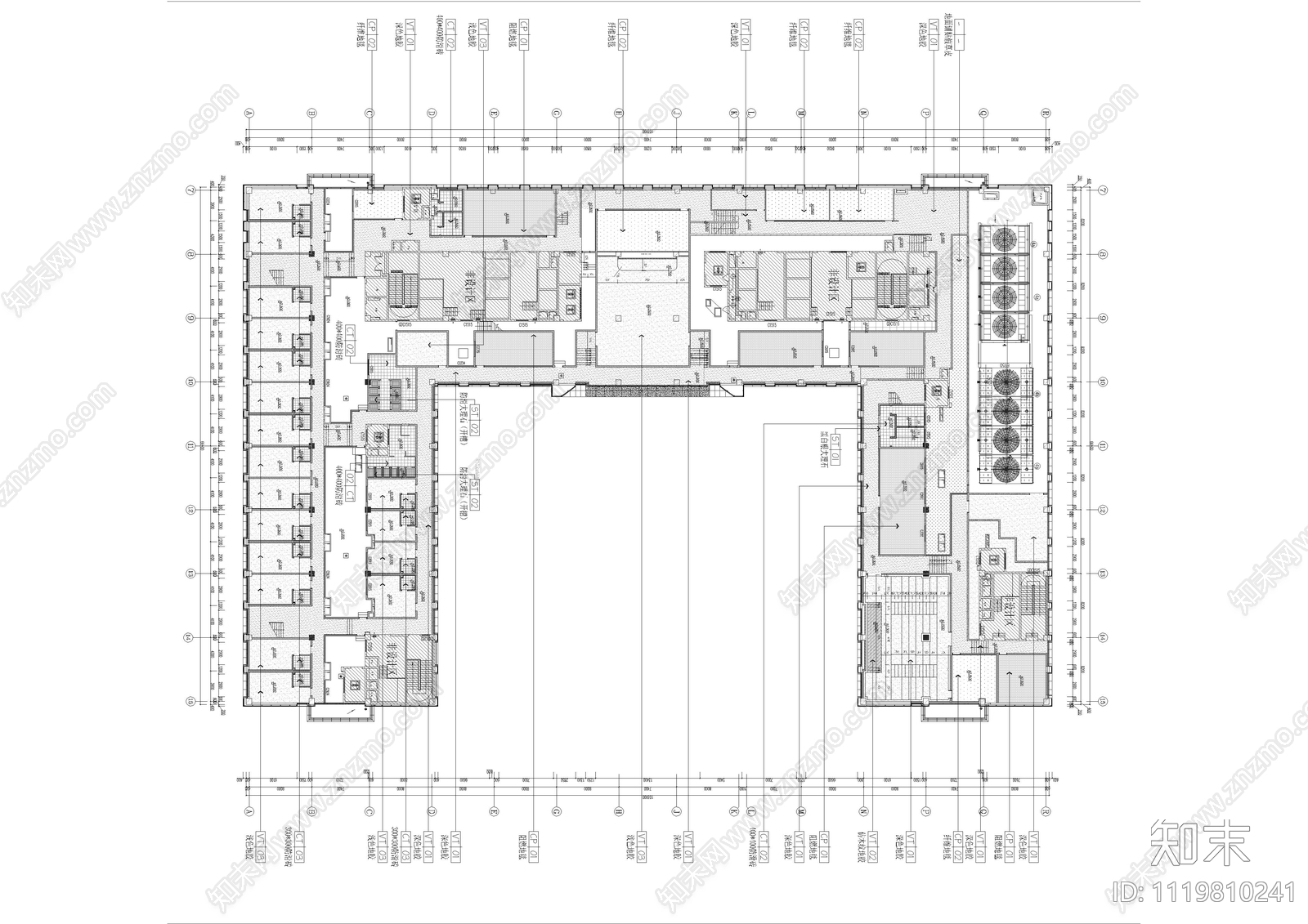 现代简约医院室内办公空间设计施工图cad施工图下载【ID:1119810241】