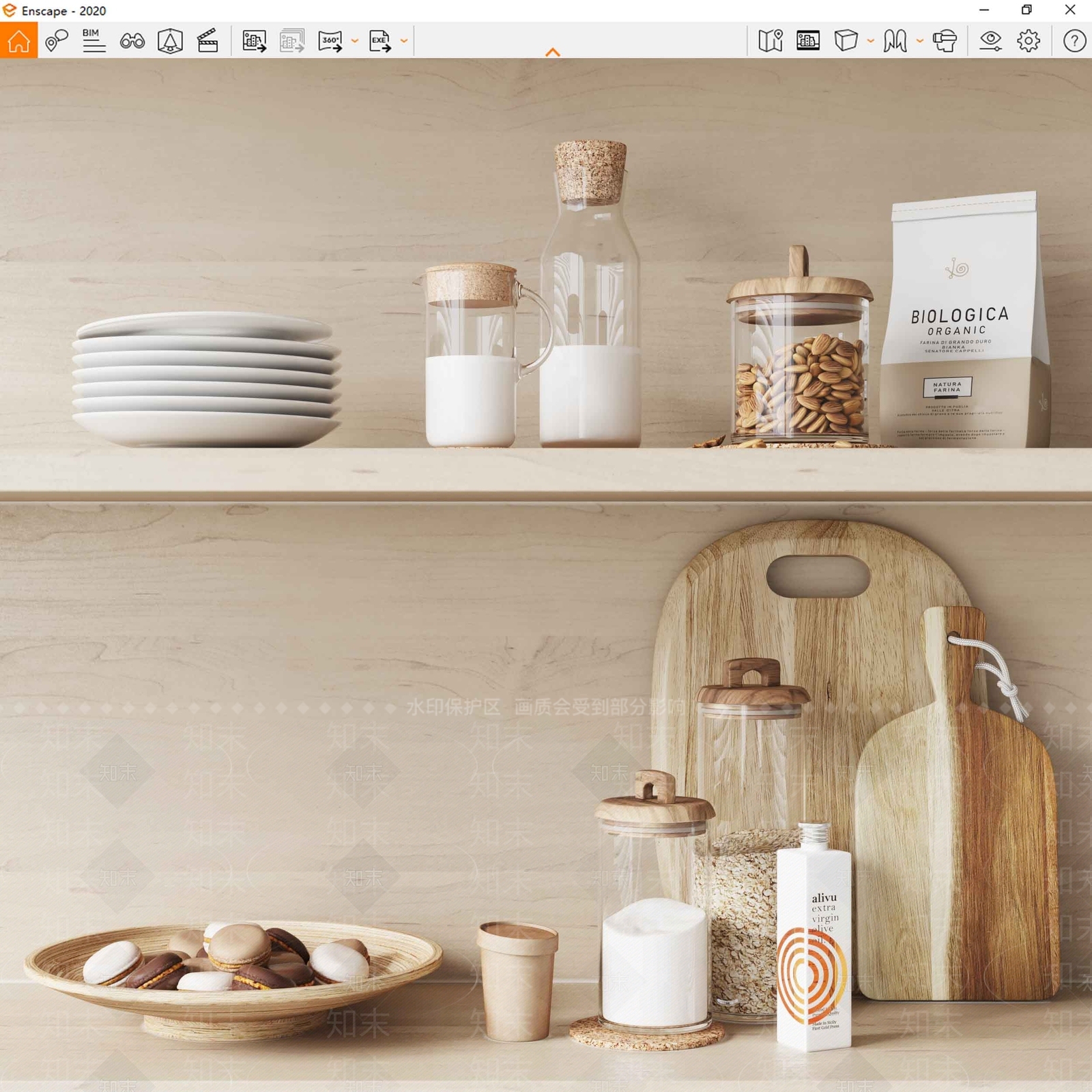 厨房用品组合SU模型下载【ID:1119814420】