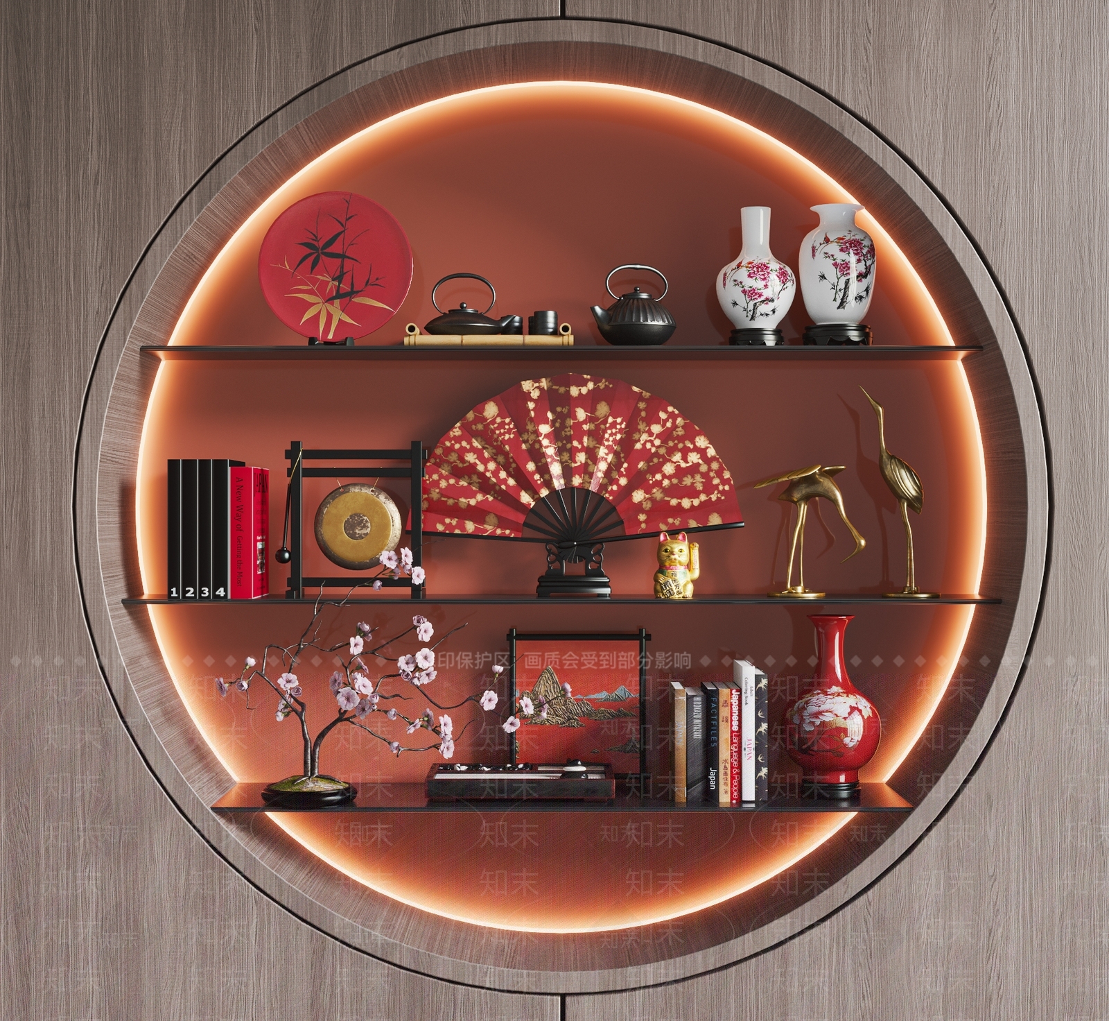 日式饰品摆件组合3D模型下载【ID:1119814479】