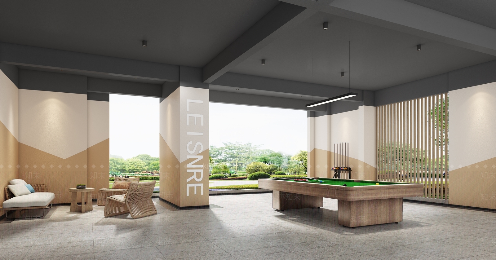 现代台球室3D模型下载【ID:1119821193】