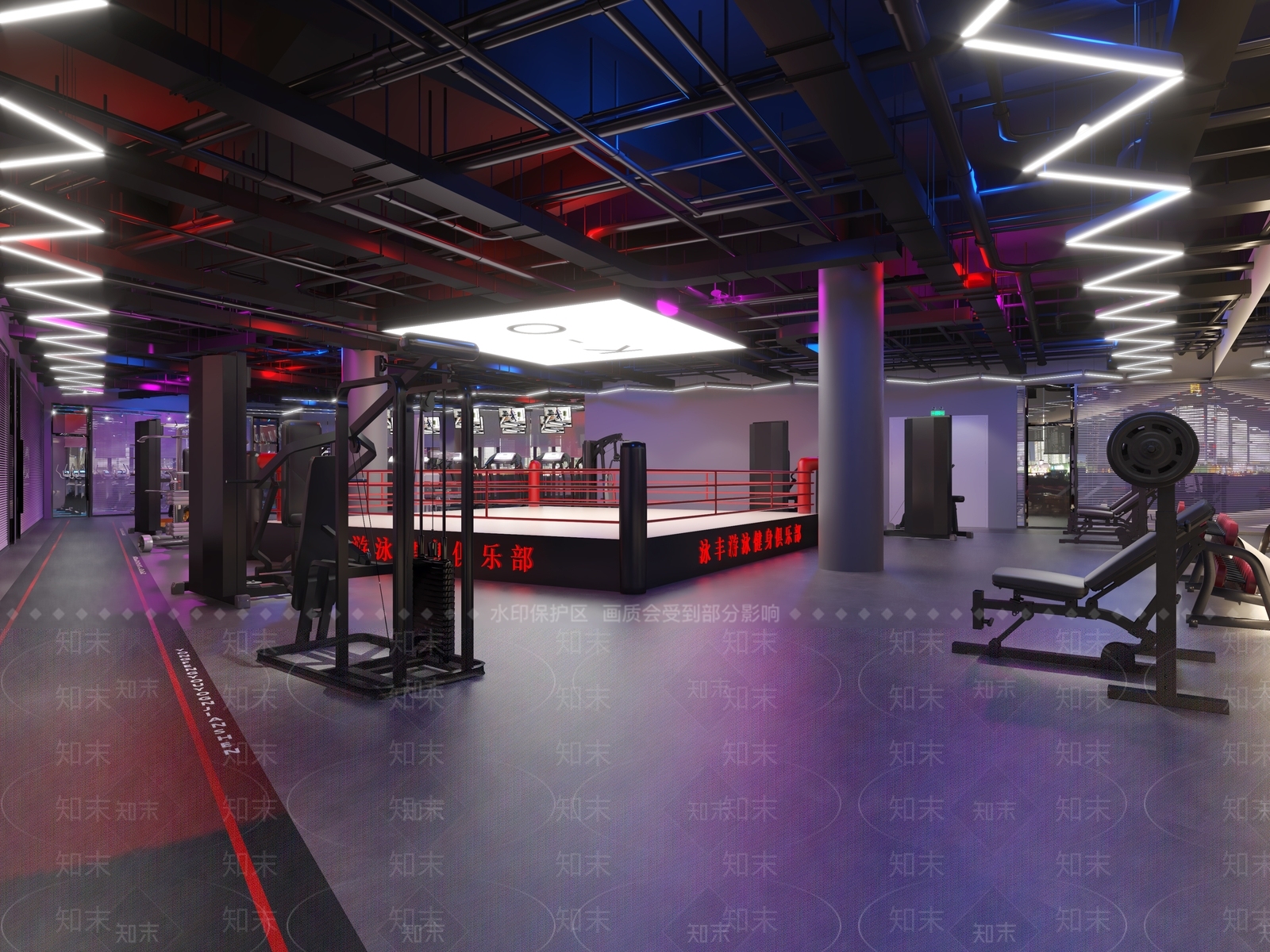 工业风健身房3D模型下载【ID:1119828921】