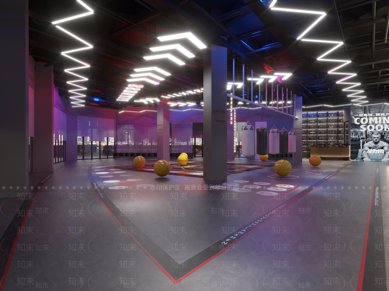 工业风健身房3D模型下载【ID:1119828921】