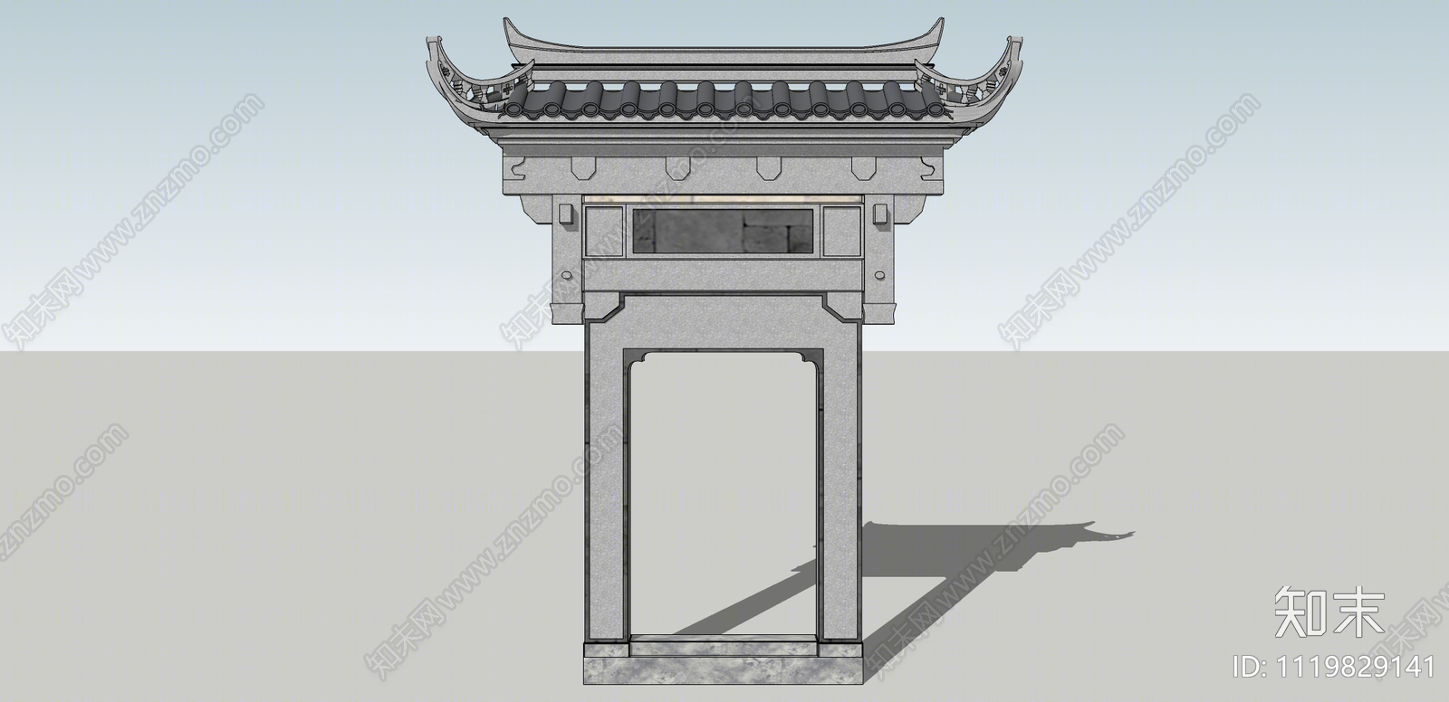 中式牌坊牌楼SU模型下载【ID:1119829141】