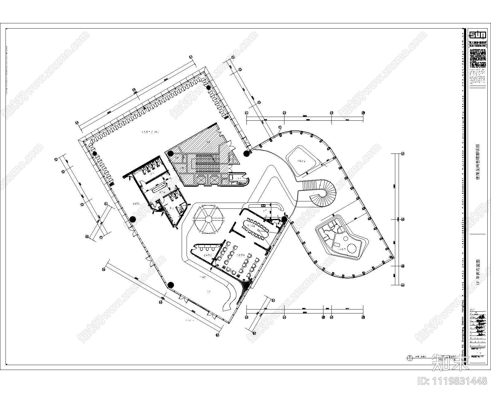 深港国际中心售楼处施工图效果图cad施工图下载【ID:1119831448】