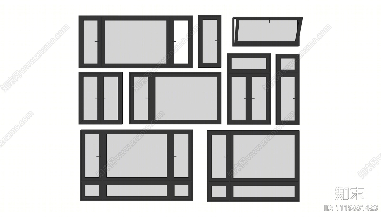 现代窗户SU模型下载【ID:1119831423】