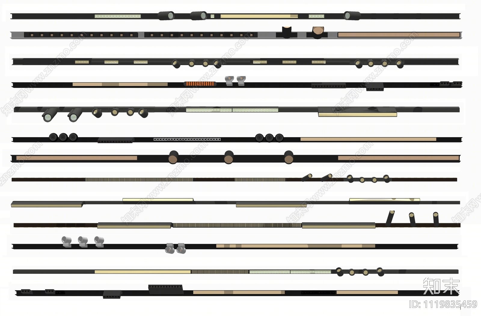 现代轨道灯SU模型下载【ID:1119835459】