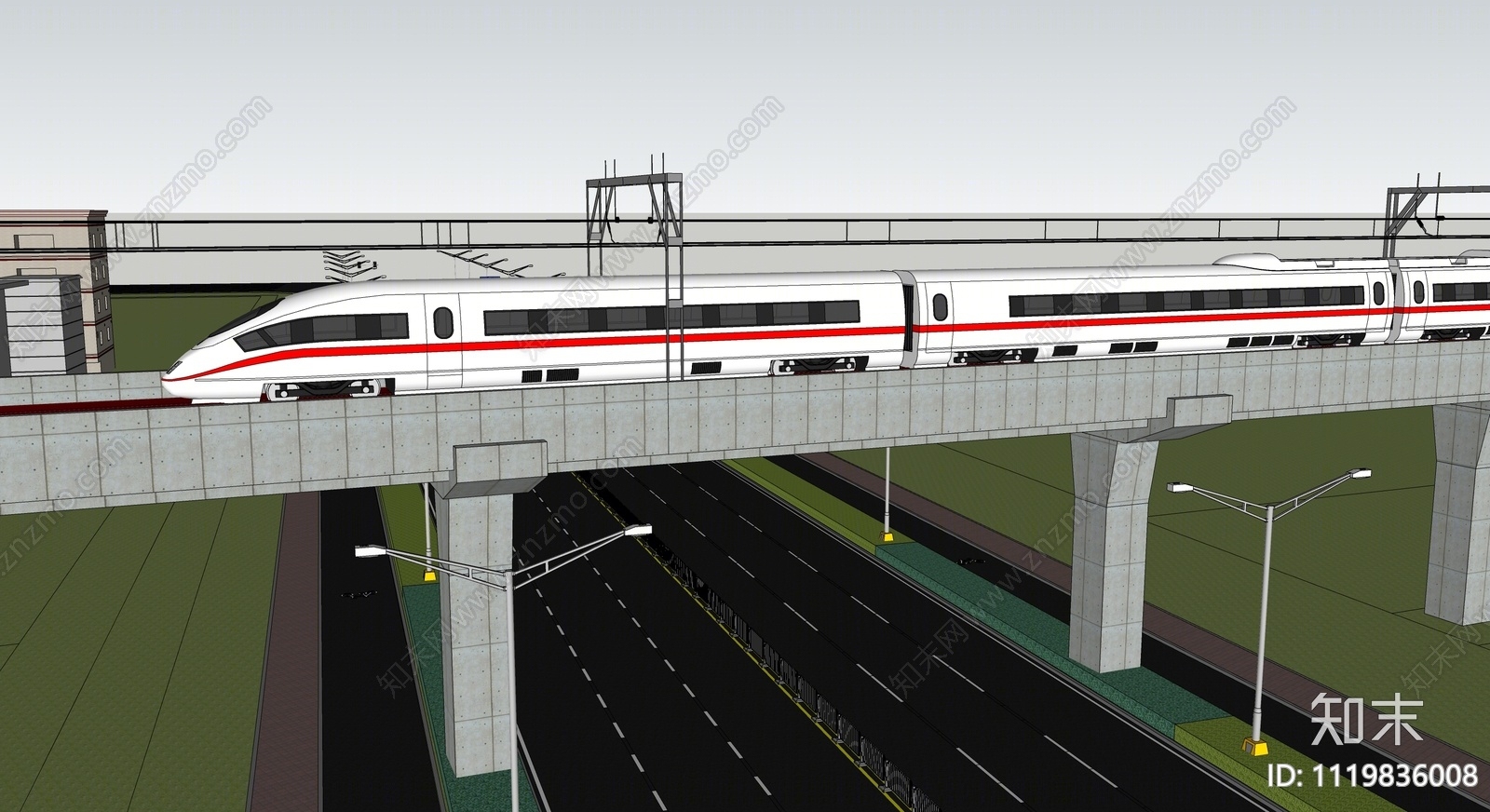 现代高铁SU模型下载【ID:1119836008】