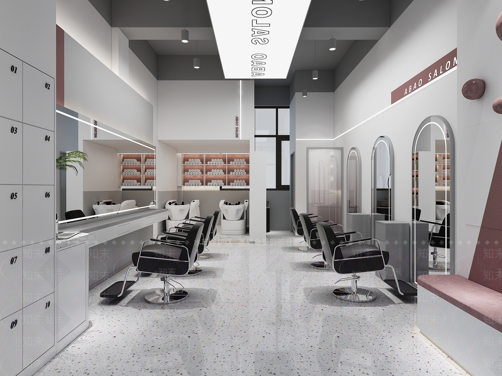 现代美发店3D模型下载【ID:1119842242】