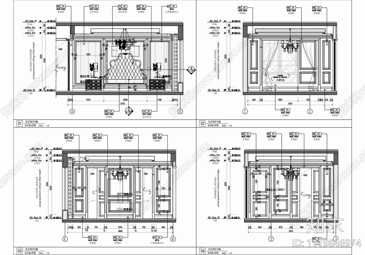 300㎡别墅样板房CAD施工图cad施工图下载【ID:1119846974】