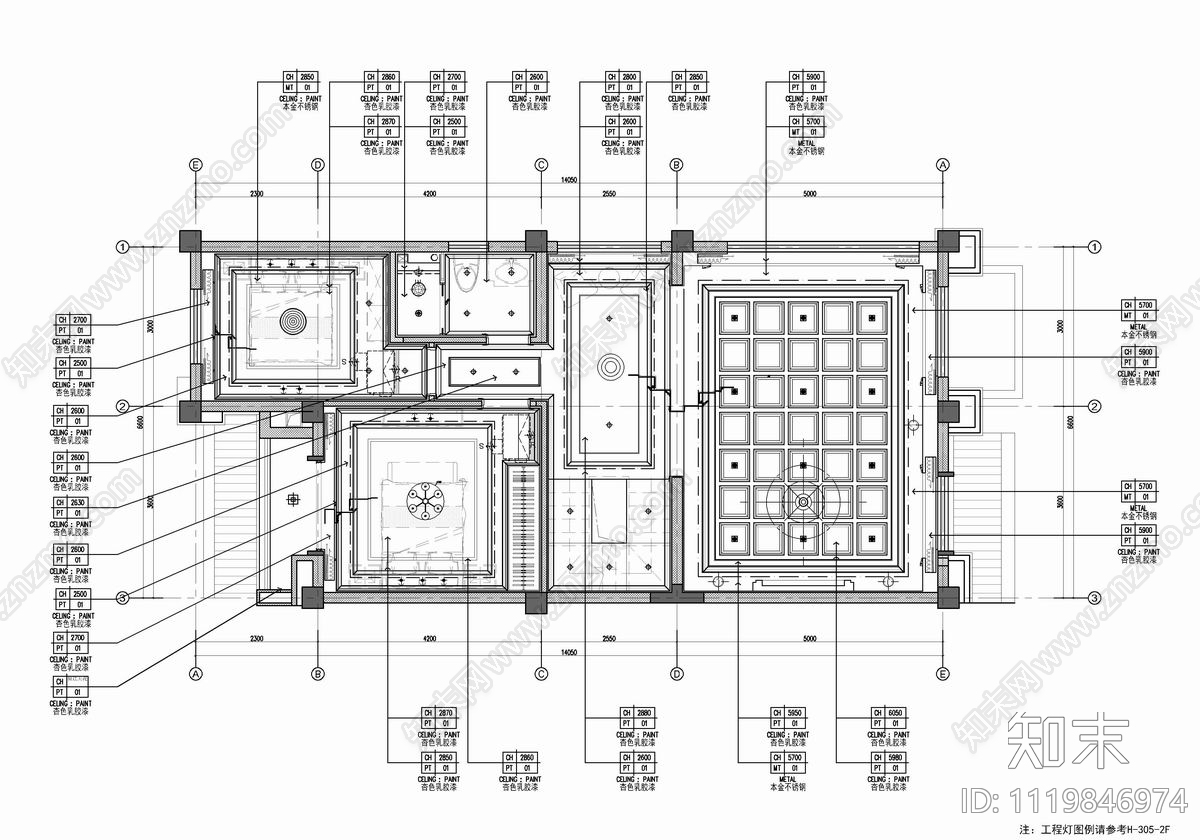 300㎡别墅样板房CAD施工图cad施工图下载【ID:1119846974】