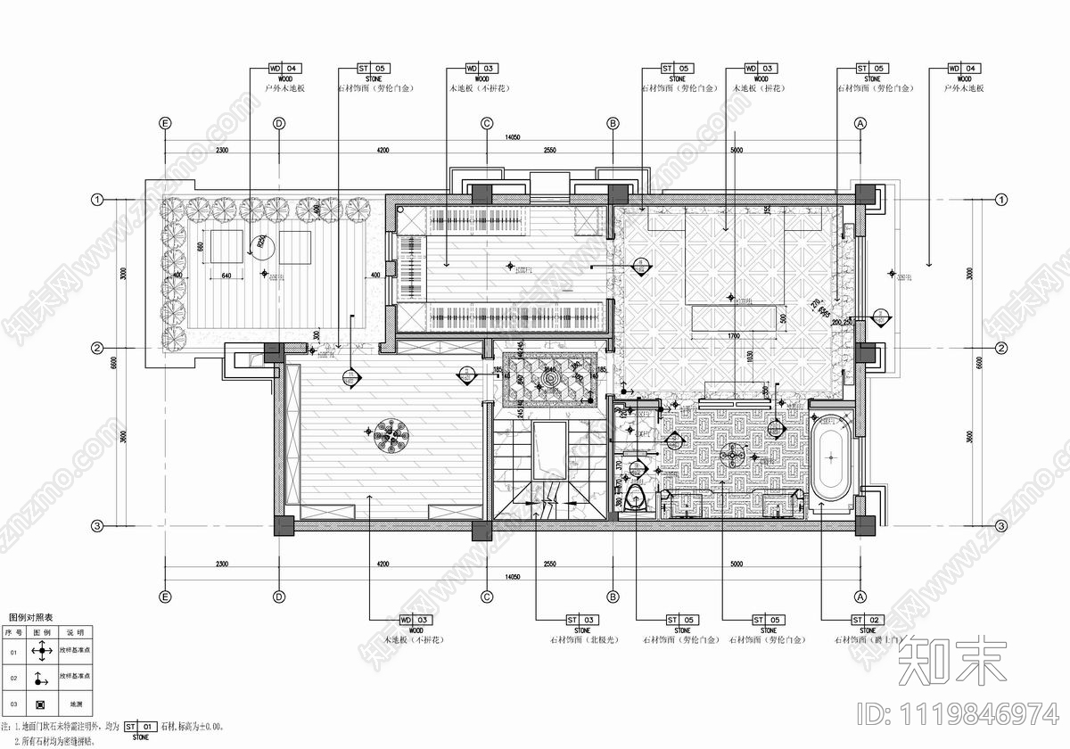 300㎡别墅样板房CAD施工图cad施工图下载【ID:1119846974】