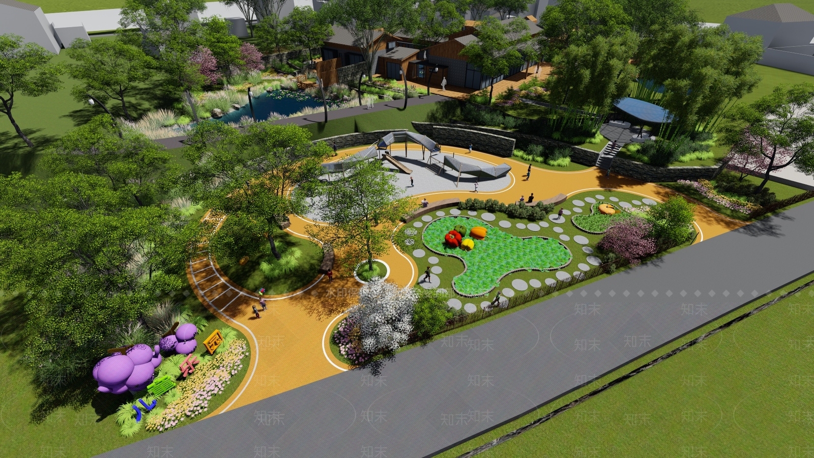现代公园景观SU模型下载【ID:1120130190】
