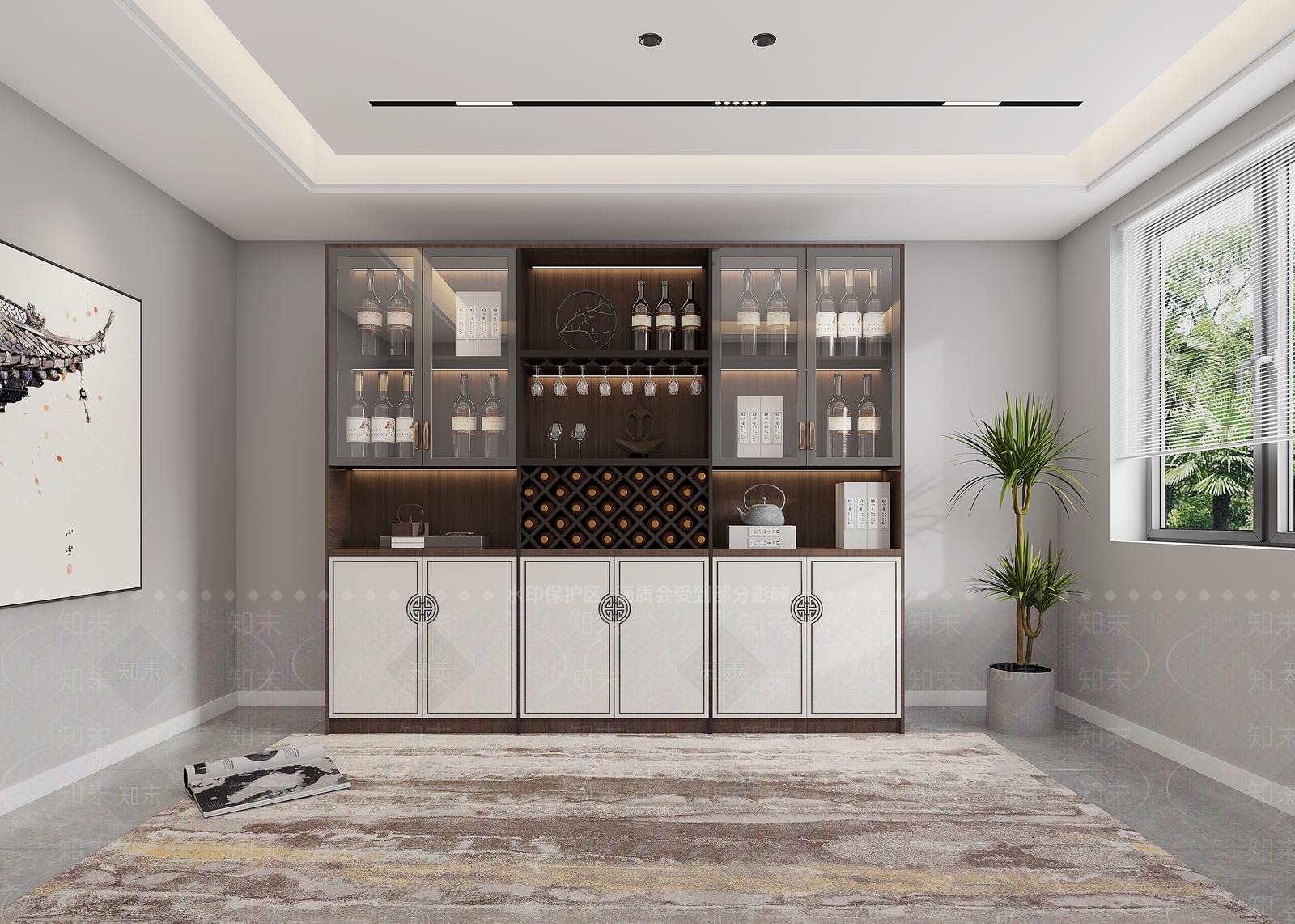 新中式酒柜3D模型下载【ID:1119865971】