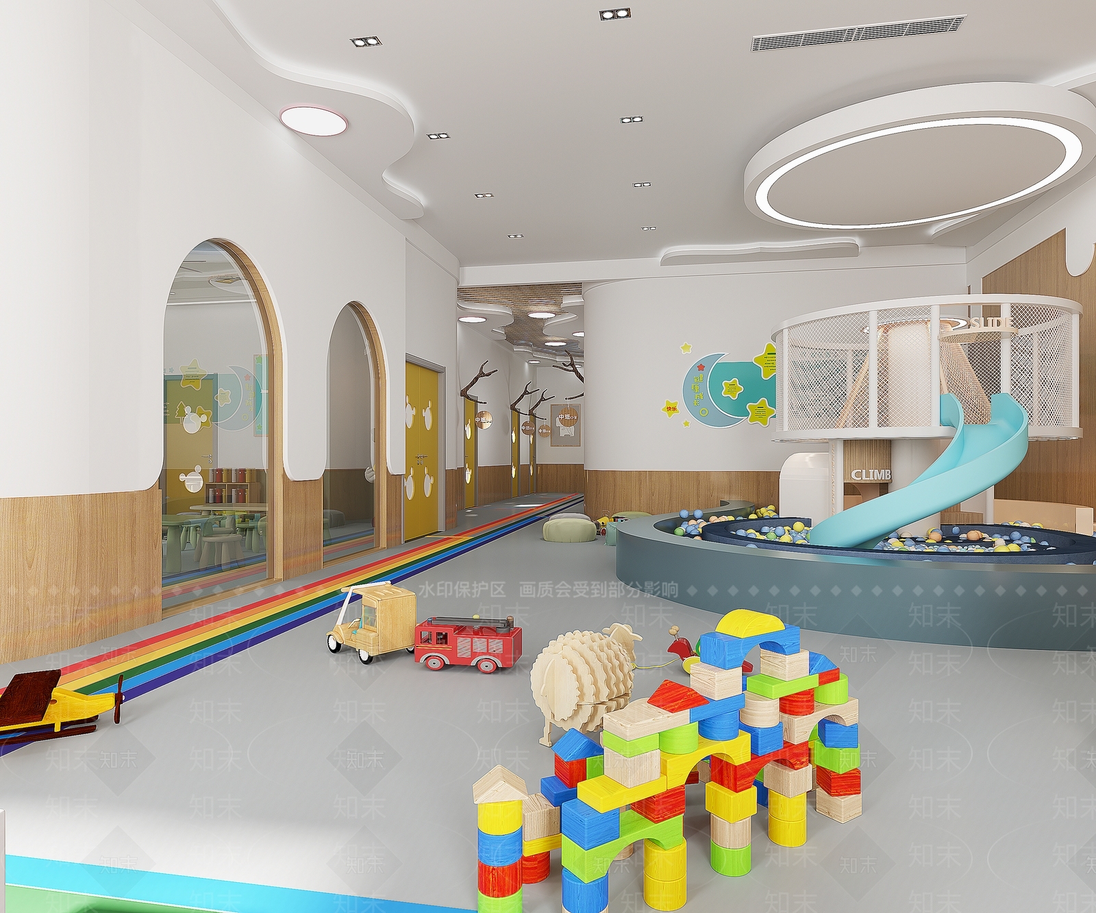 现代幼儿园大厅3D模型下载【ID:1119886664】