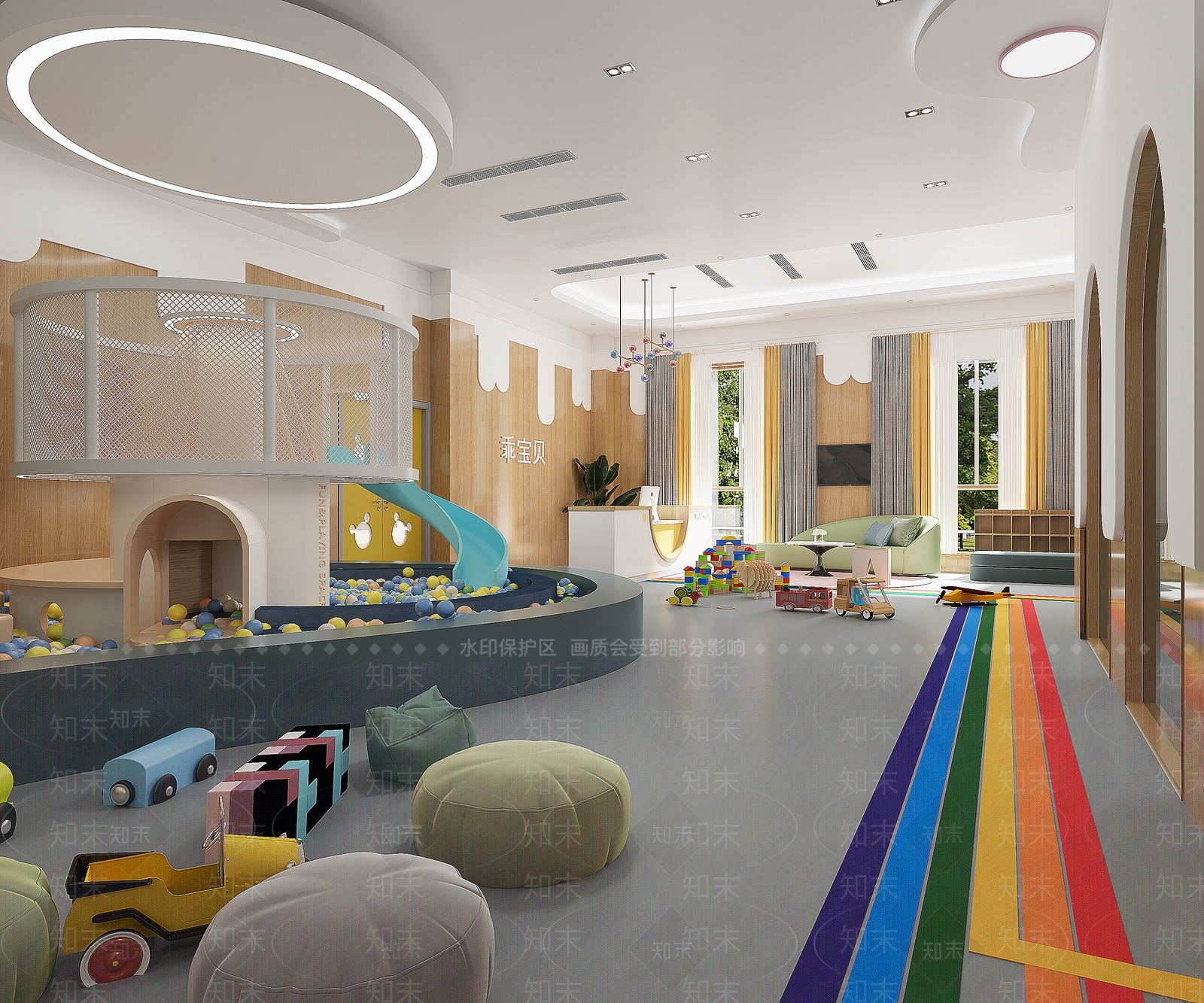 现代幼儿园大厅3D模型下载【ID:1119886664】