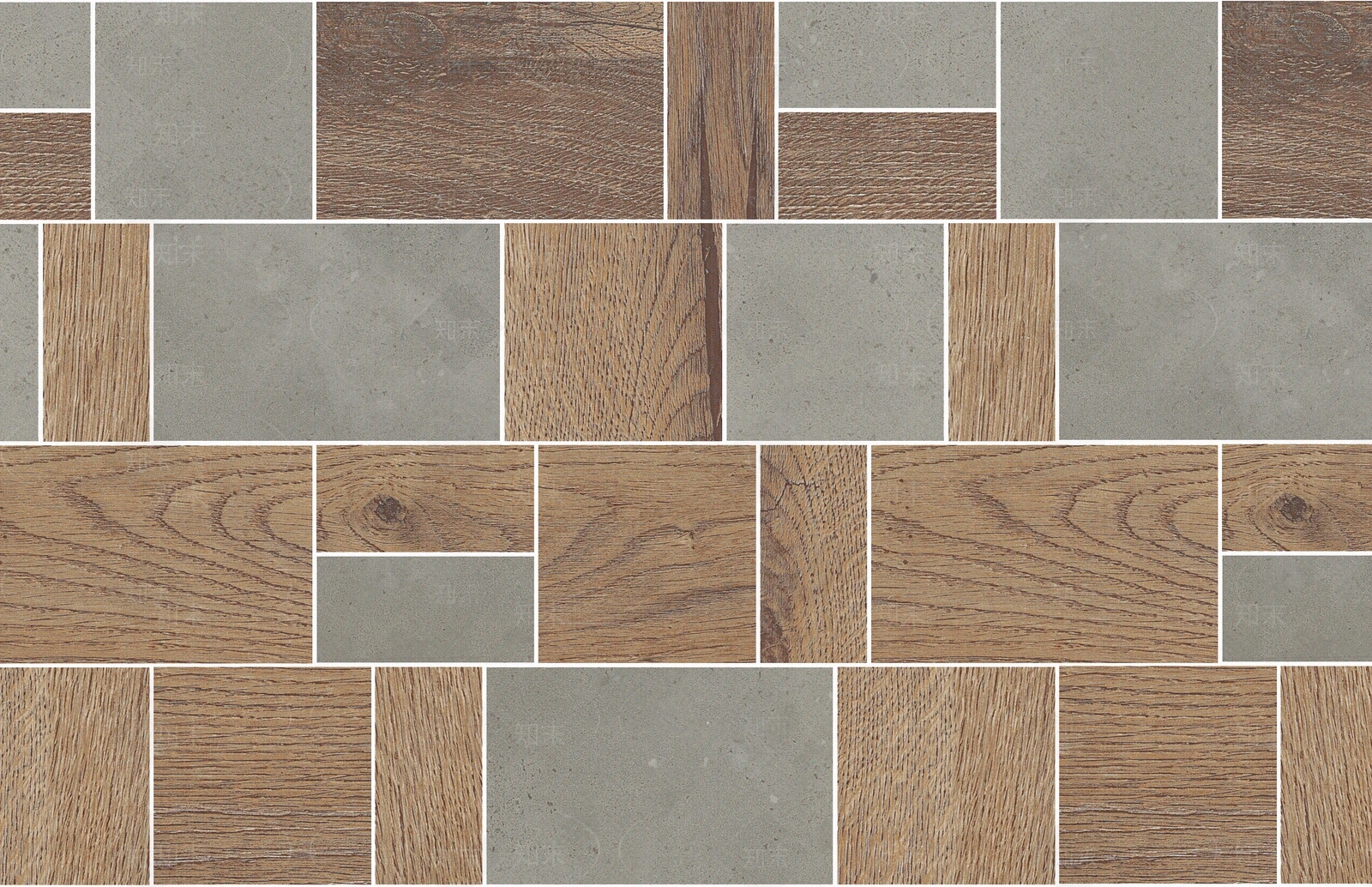 原木色木纹拼花水泥砖贴图下载【ID:1119891847】