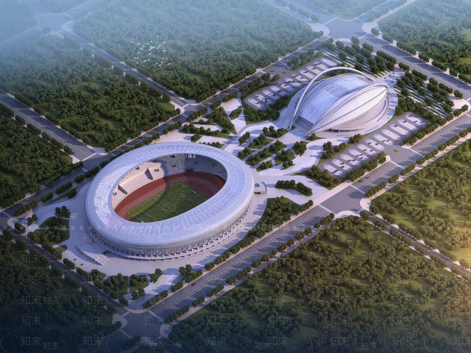 现代体育场SU模型下载【ID:1119911834】