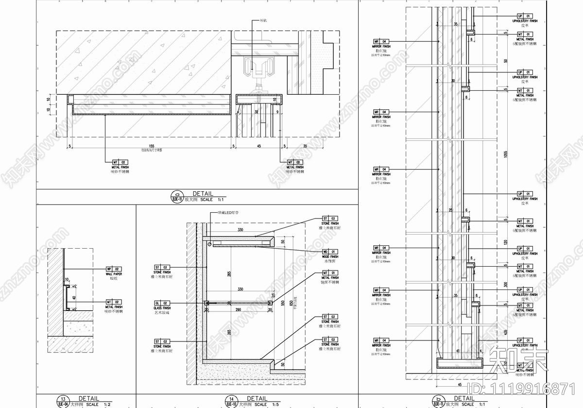 160㎡家装大平层CAD施工图cad施工图下载【ID:1119916871】