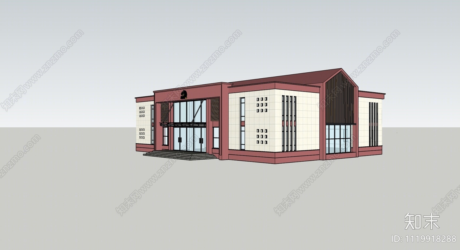 新中式党建培训学校SU模型下载【ID:1119918288】