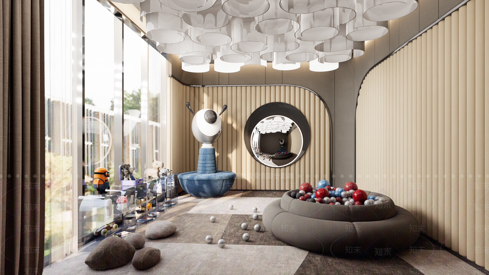 现代销售中心儿童娱乐区SU模型下载【ID:1119923600】