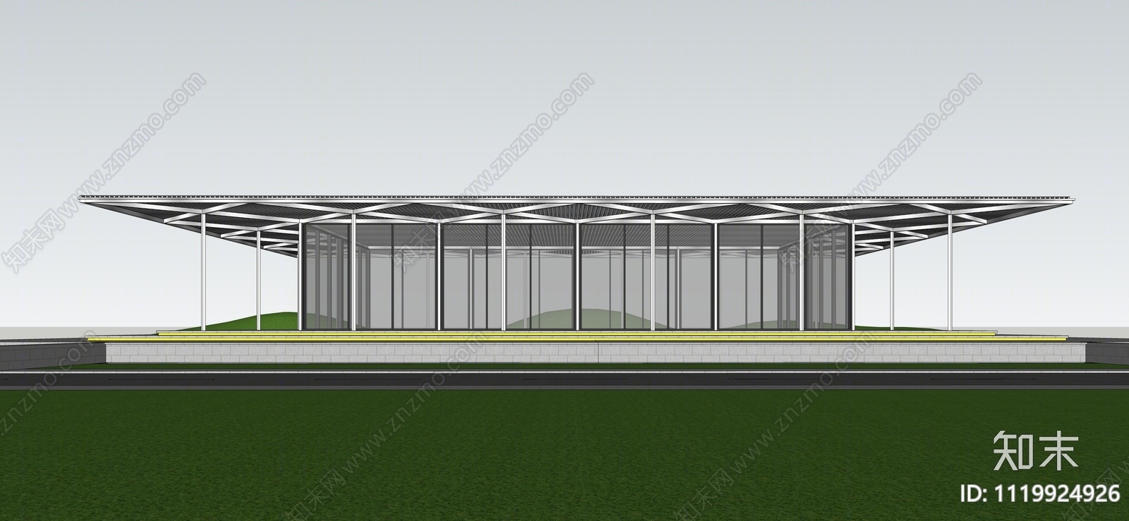 现代商业建筑SU模型下载【ID:1119924926】