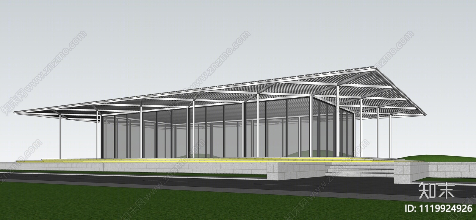 现代商业建筑SU模型下载【ID:1119924926】