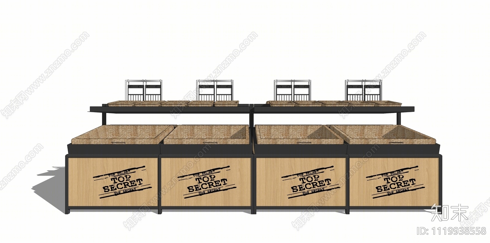 现代超市货架SU模型下载【ID:1119938558】