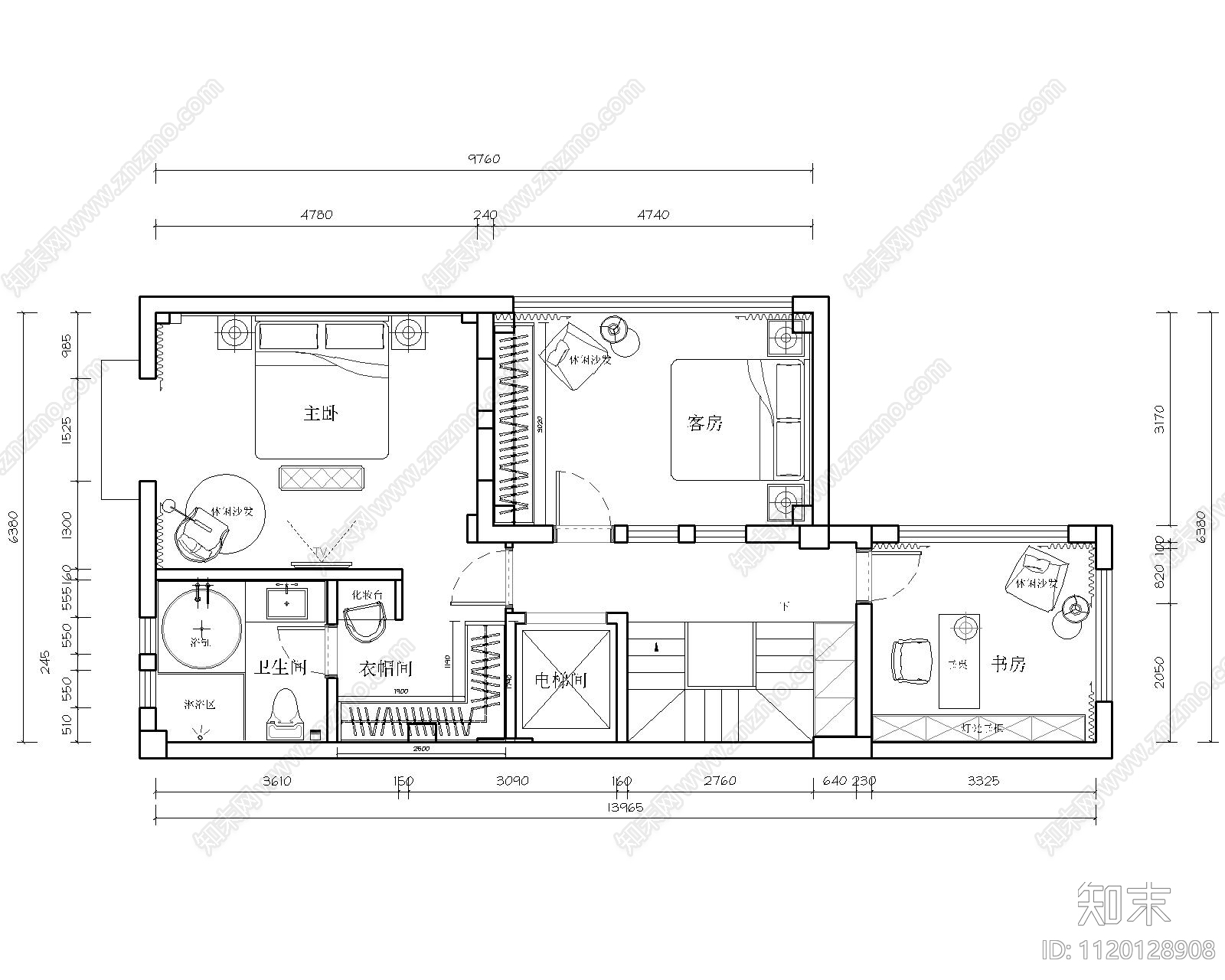 新中式别墅施工图效果图施工图cad施工图下载【ID:1120128908】