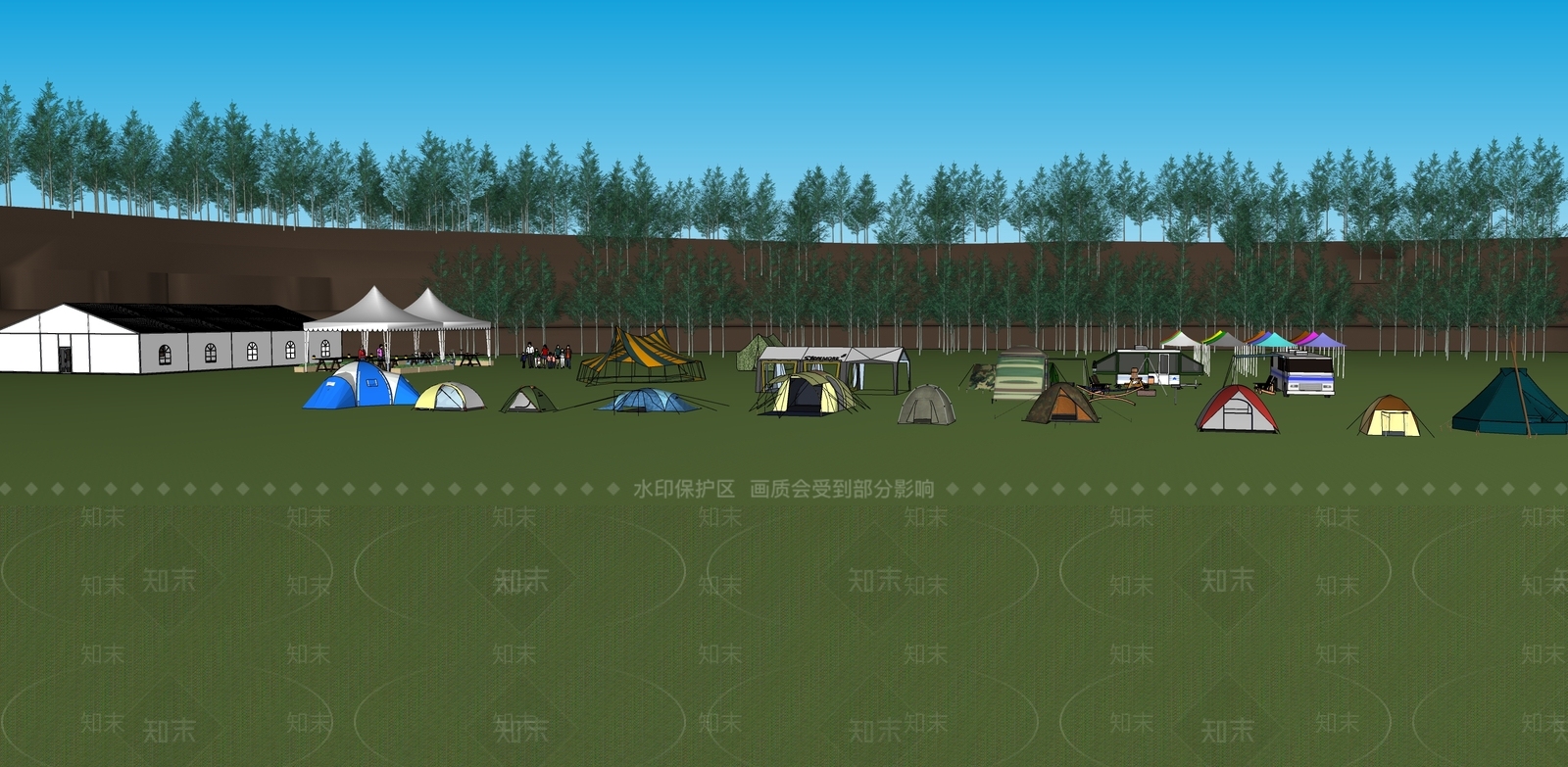 露营帐篷大营SU模型下载【ID:1119966093】