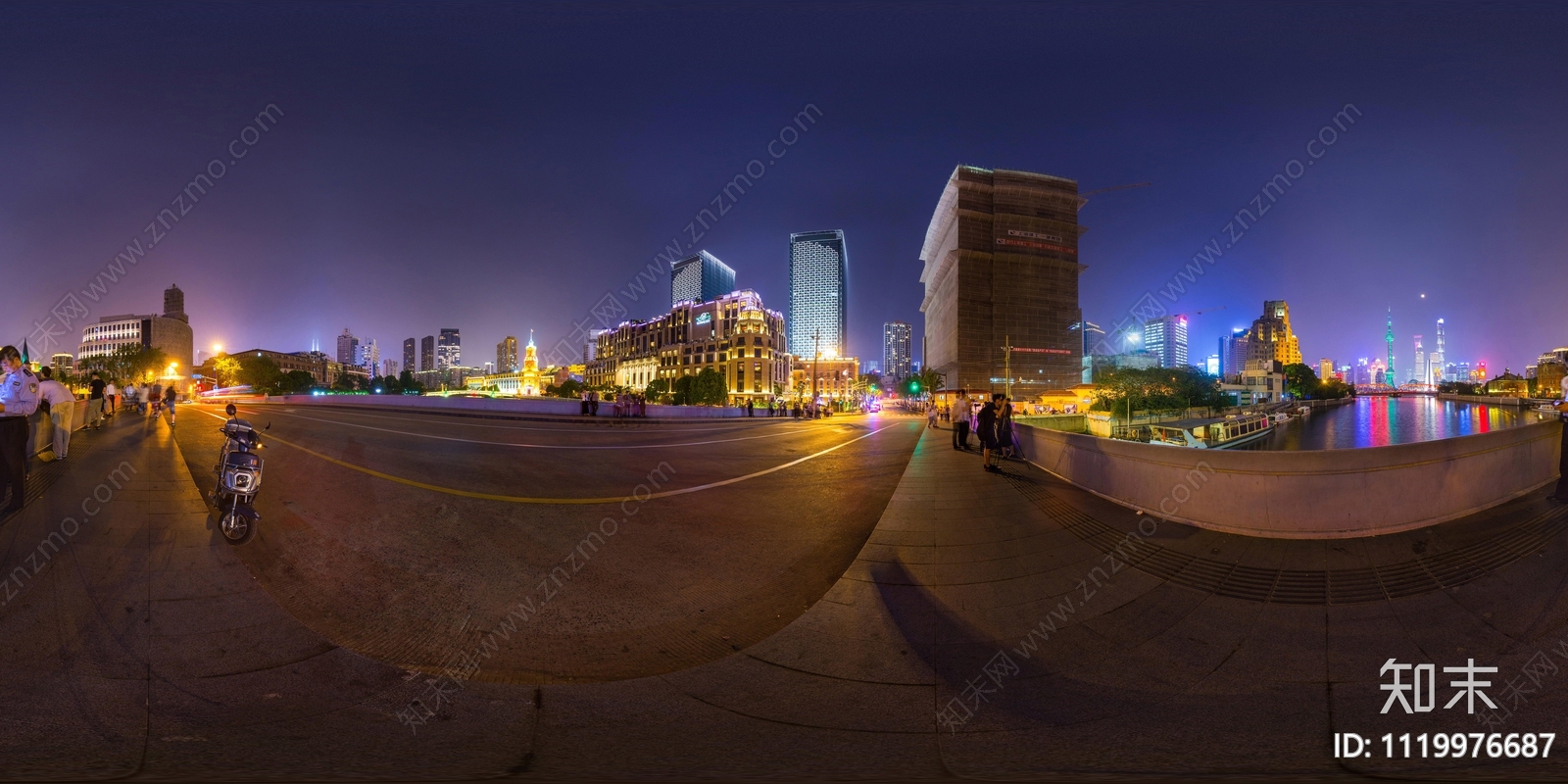 夜晚城市街道HDR全景贴图下载【ID:1119976687】_【知末网贴图库】