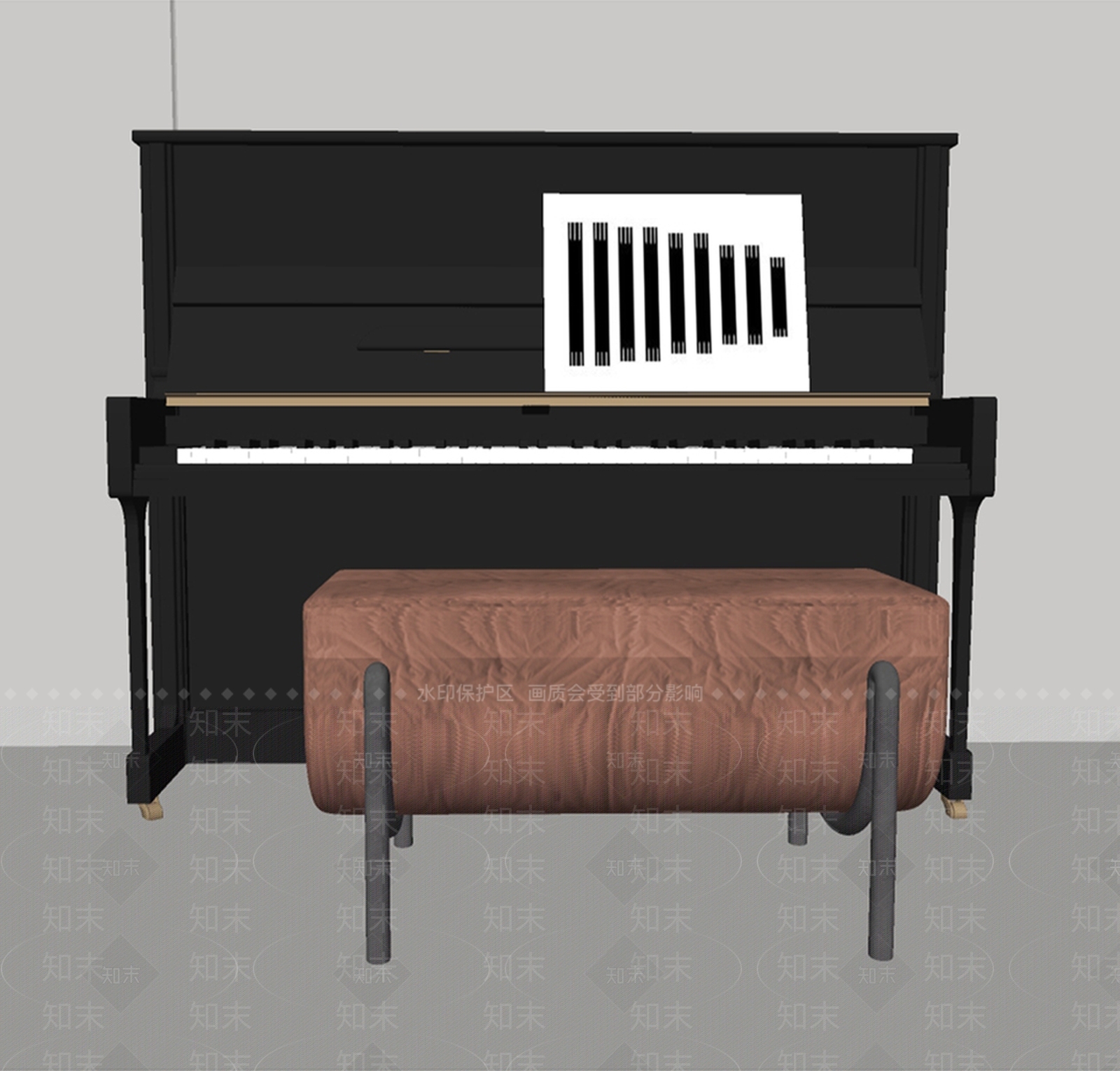 现代钢琴SU模型下载【ID:1119968734】