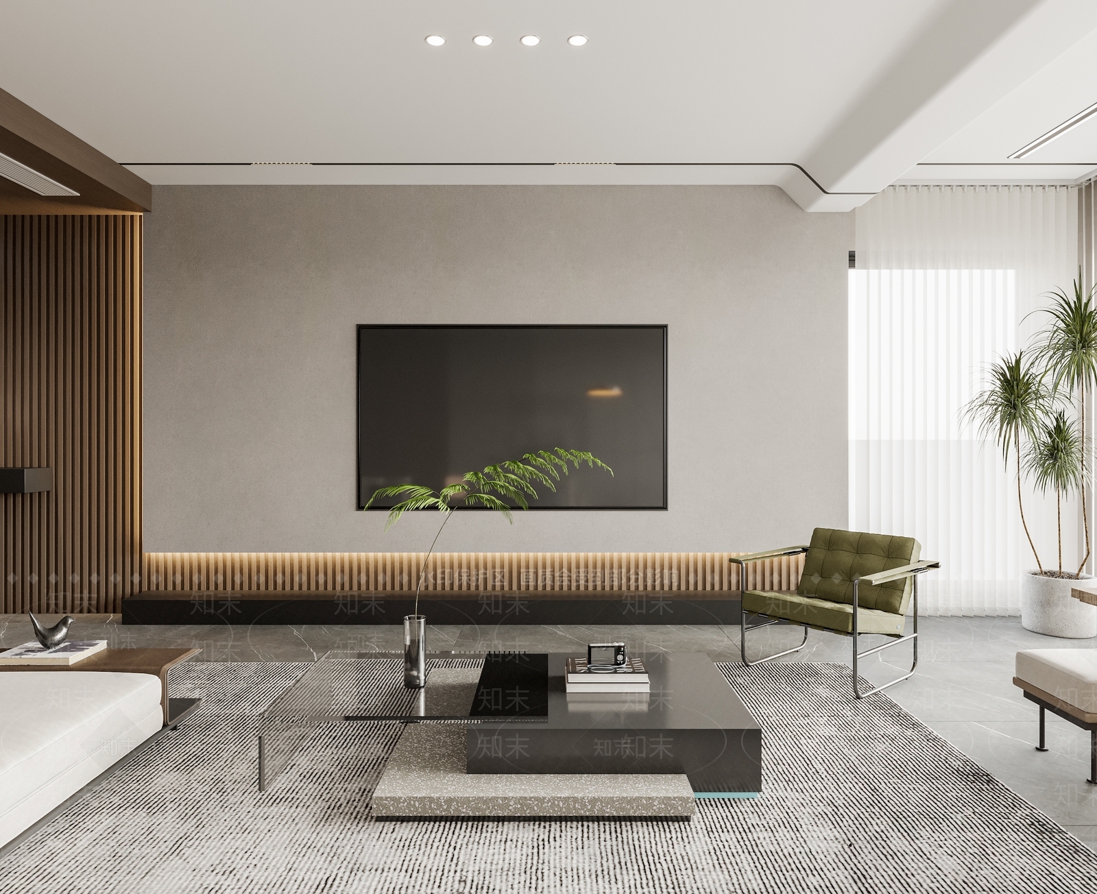 现代家居客厅3D模型下载【ID:1222023120】