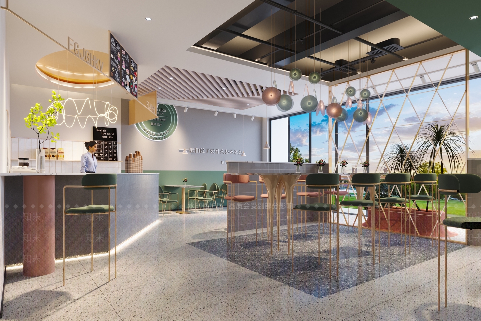 现代奶茶店3D模型下载【ID:1119979183】