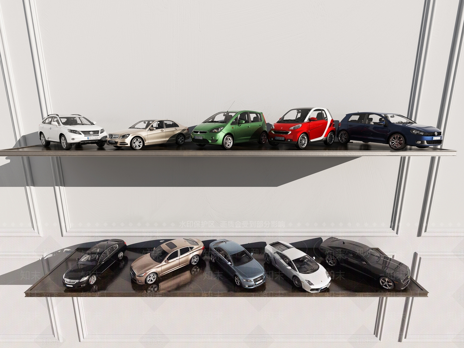 现代玩具汽车摆件3D模型下载【ID:1119979466】