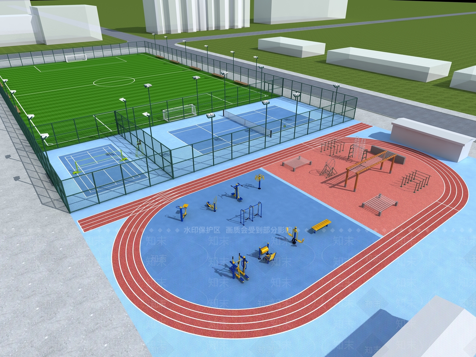 现代足球场3D模型下载【ID:1119993248】