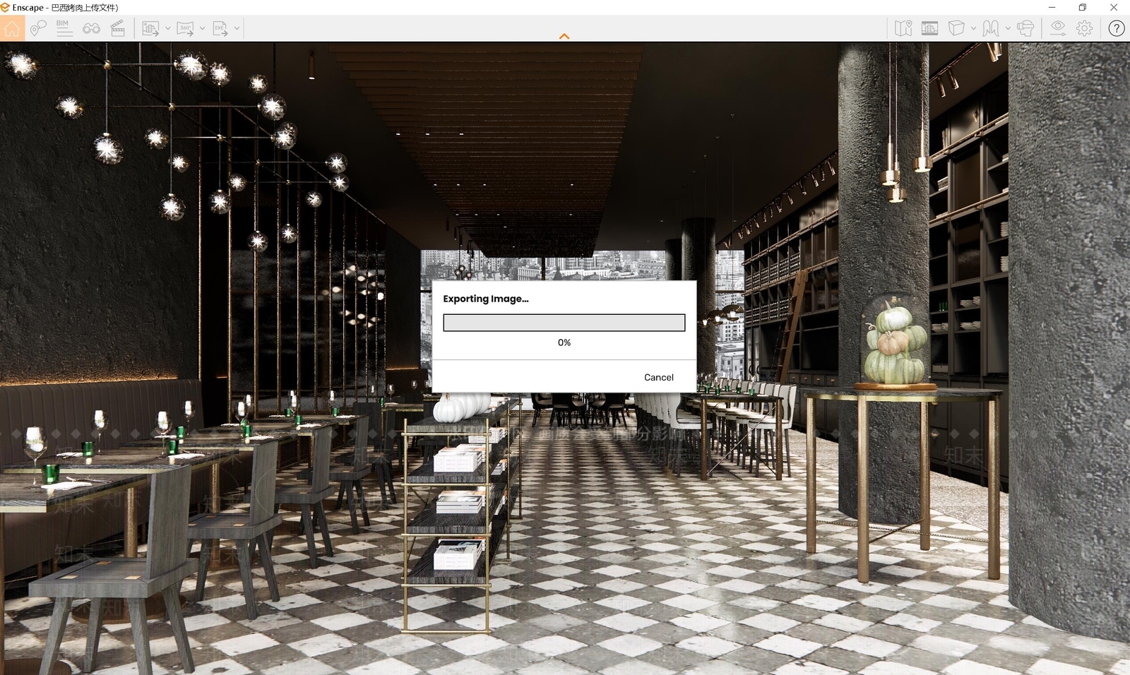北欧西餐厅SU模型下载【ID:1119997768】
