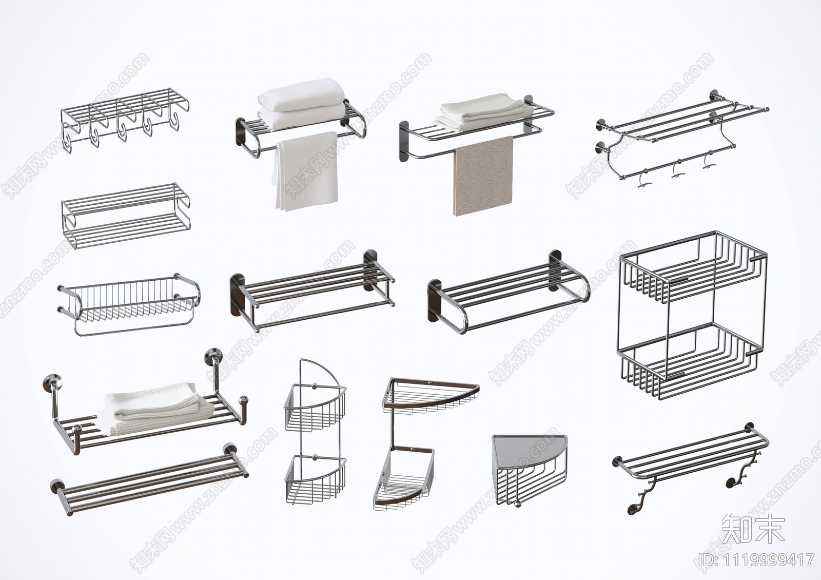 现代卫浴毛巾架SU模型下载【ID:1119999417】