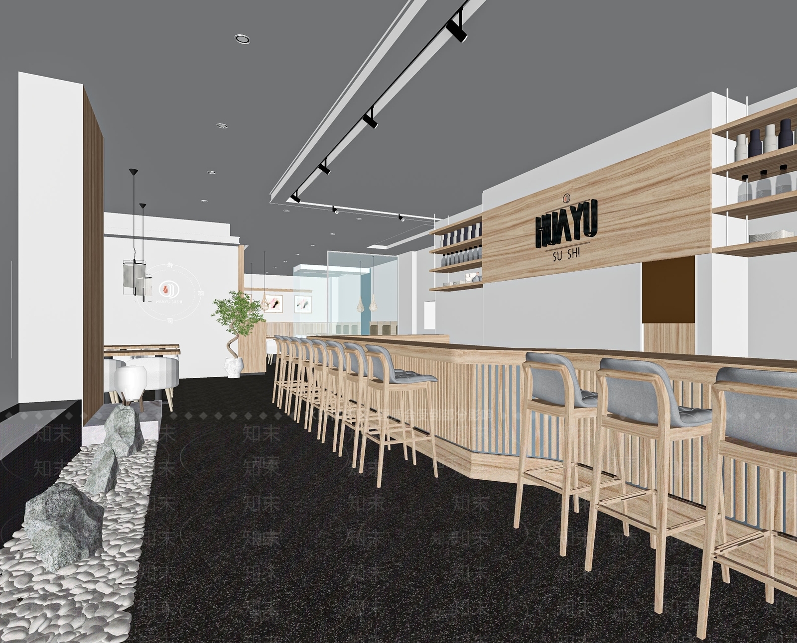日式日料店SU模型下载【ID:1120010241】