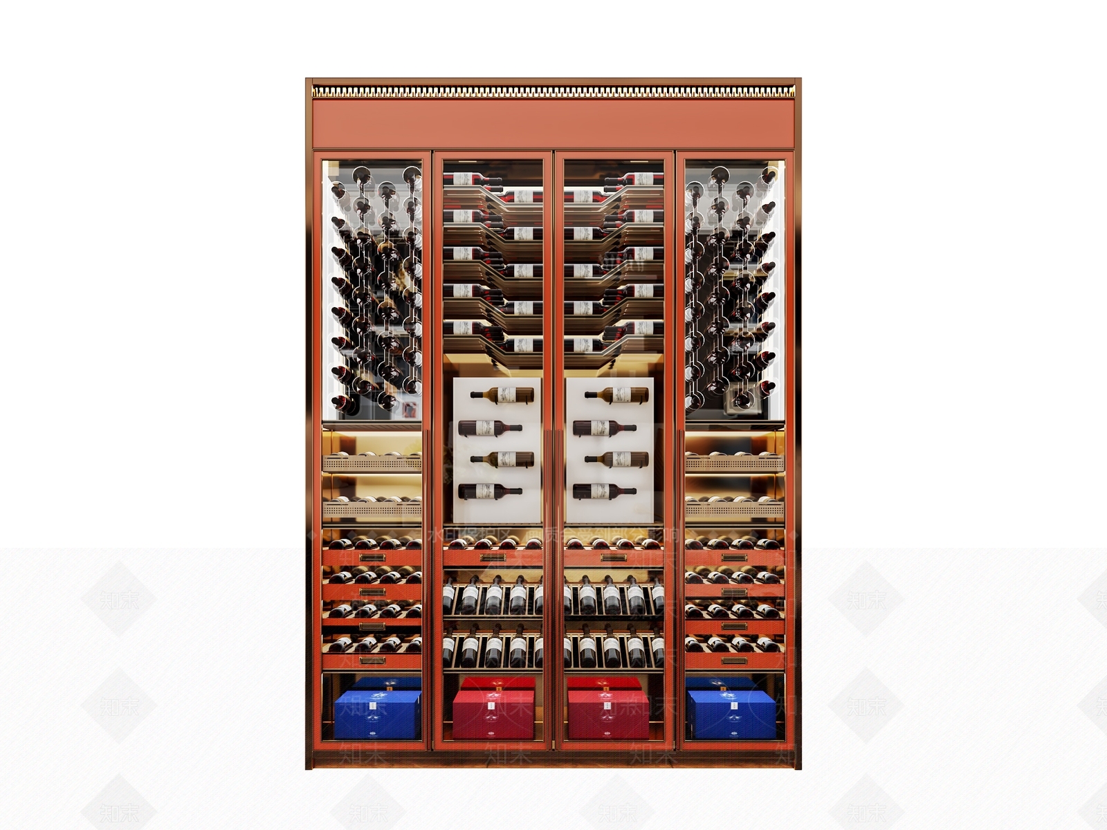 现代红酒恒温柜3D模型下载【ID:1120010739】