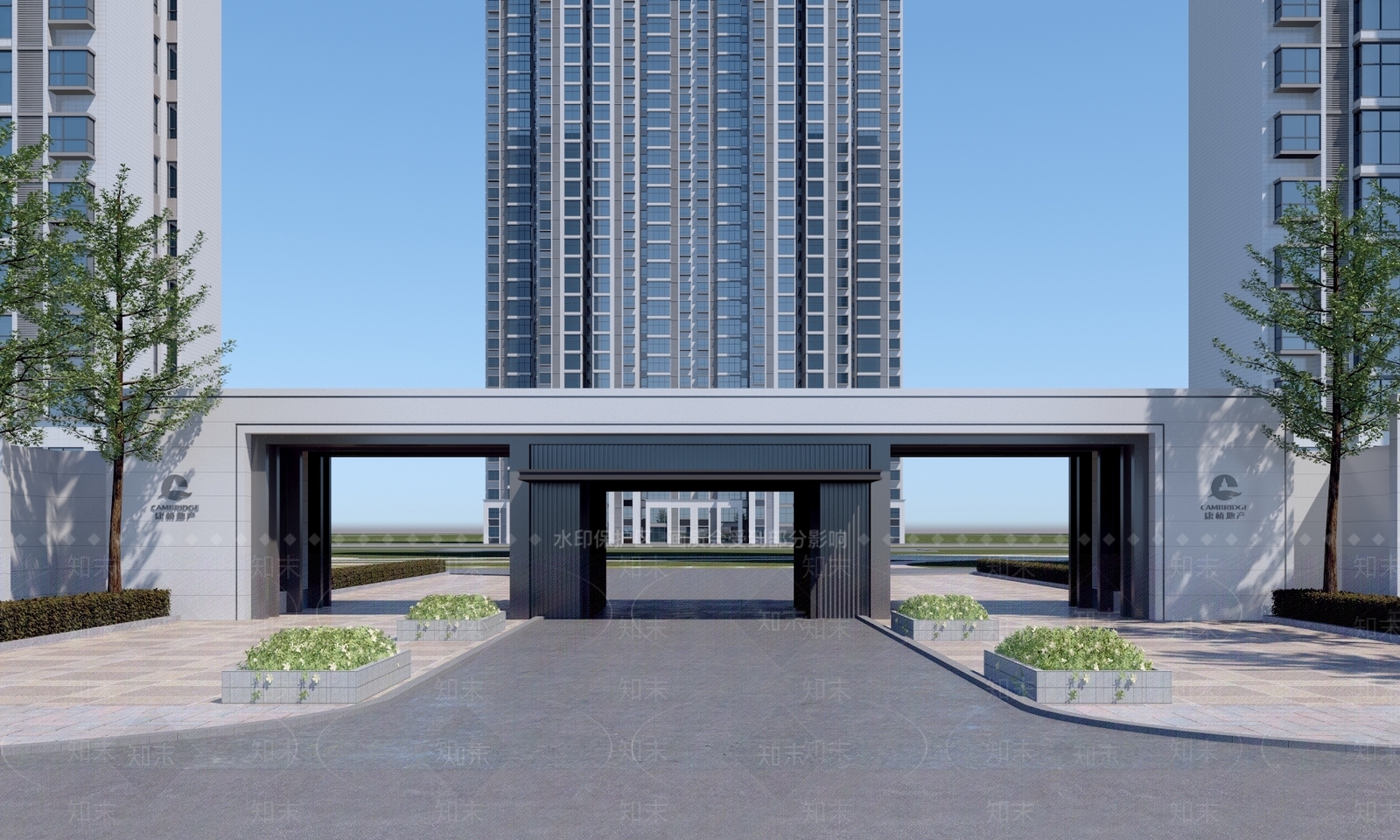 新中式小区大门3D模型下载【ID:1120022341】