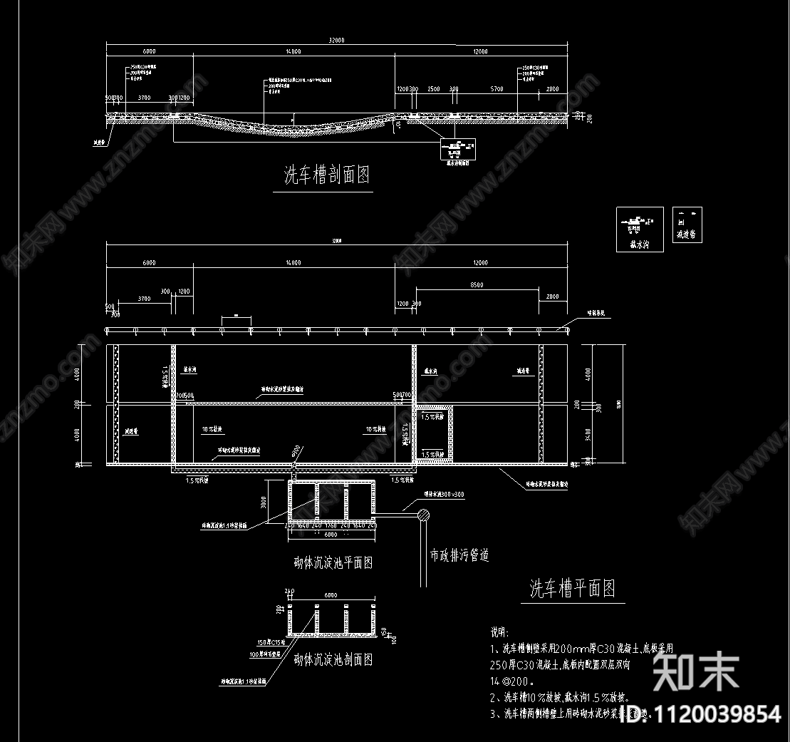 施工现场工地洗车槽节点施工图施工图下载【ID:1120039854】