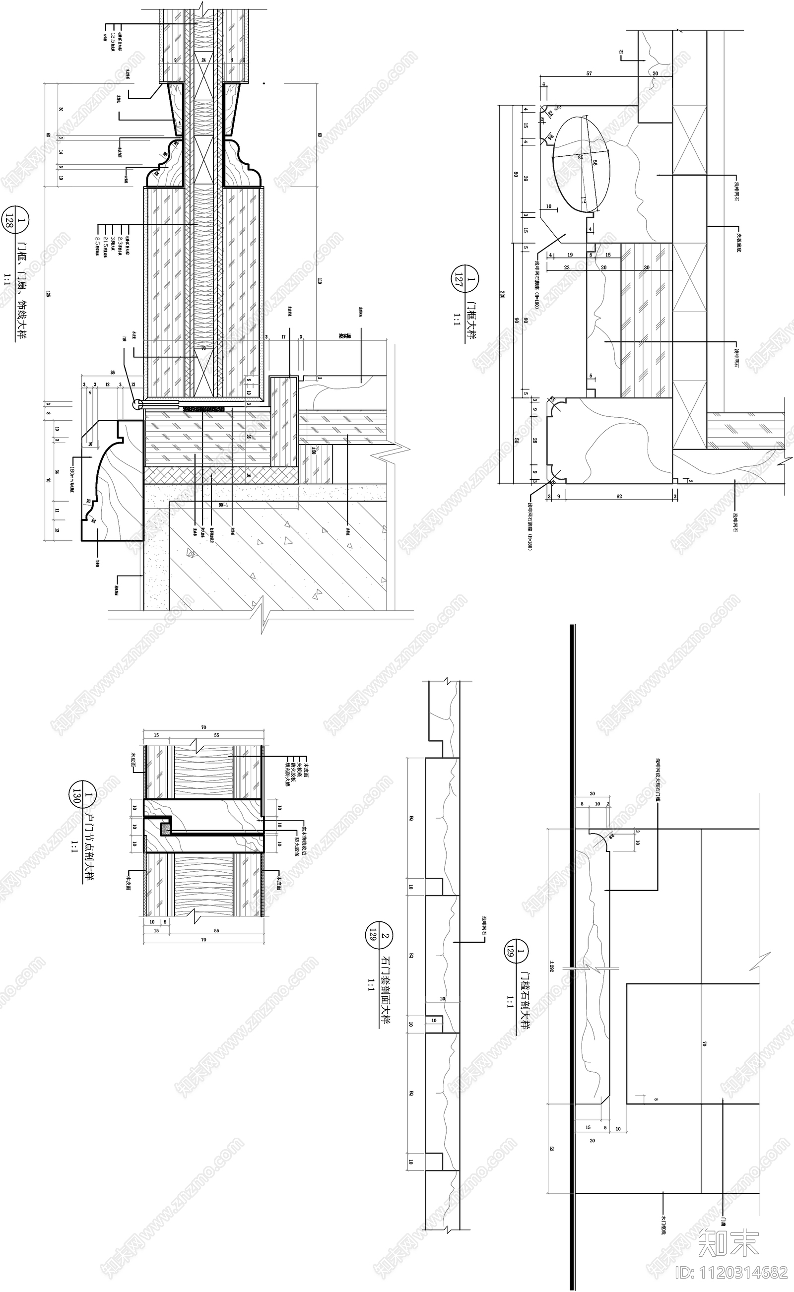 CAD工装大样节点图剖面图施工图施工图下载【ID:1120314682】