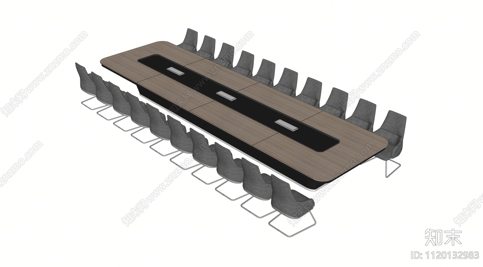 现代会议桌椅SU模型下载【ID:1120132983】